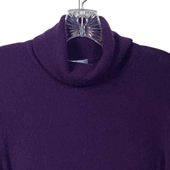 CHARTER CLUB XL 100% Cashmere Sweater Purple Relaxed Turtleneck See Measurements - Picture 2 of 12